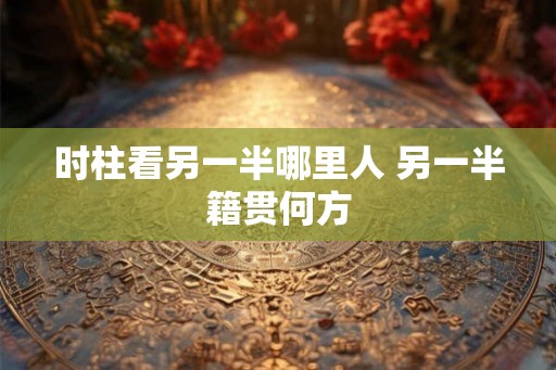 时柱看另一半哪里人 另一半籍贯何方
