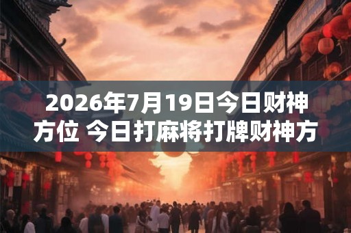 2026年7月19日今日财神方位 今日打麻将打牌财神方位