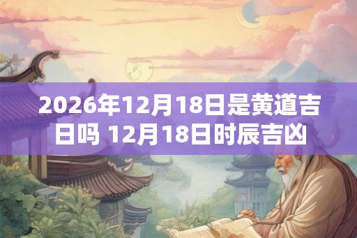 2026年12月18日是黄道吉日吗 12月18日时辰吉凶