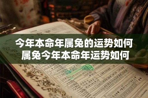 今年本命年属兔的运势如何 属兔今年本命年运势如何
