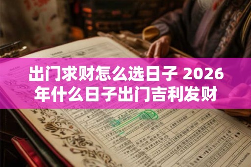 出门求财怎么选日子 2026年什么日子出门吉利发财