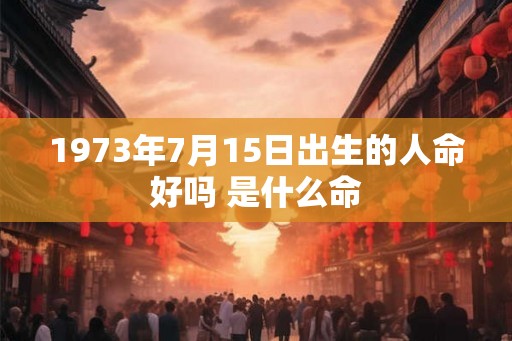 1973年7月15日出生的人命好吗 是什么命