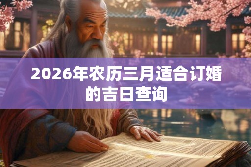 2026年农历三月适合订婚的吉日查询