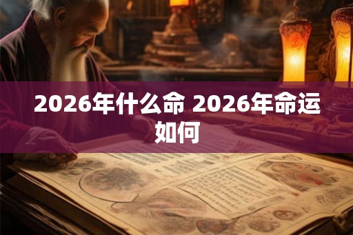 2026年什么命 2026年命运如何