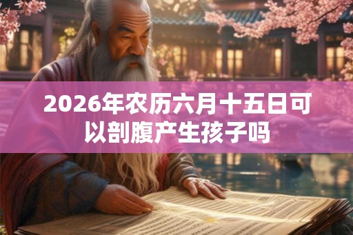 2026年农历六月十五日可以剖腹产生孩子吗