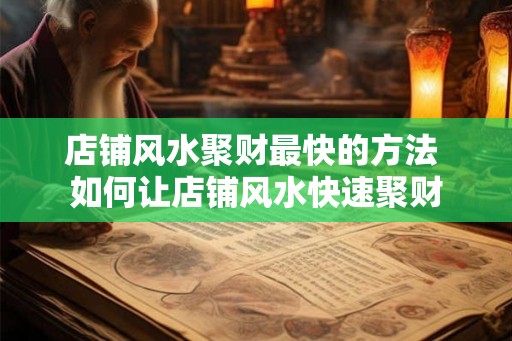店铺风水聚财最快的方法 如何让店铺风水快速聚财 店铺风水聚财最快的方法 如何让店铺风水快速聚财