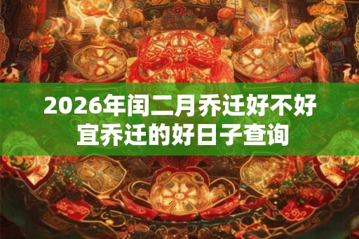 2026年闰二月乔迁好不好 宜乔迁的好日子查询