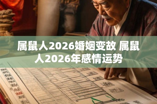 属鼠人2026婚姻变故 属鼠人2026年感情运势