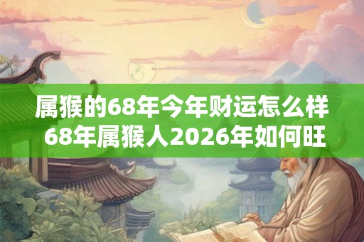 属猴的68年今年财运怎么样 68年属猴人2026年如何旺财 属猴的68年今年财运怎么样 68年属猴人2026年如何旺财