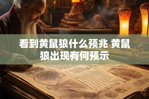 看到黄鼠狼什么预兆 黄鼠狼出现有何预示