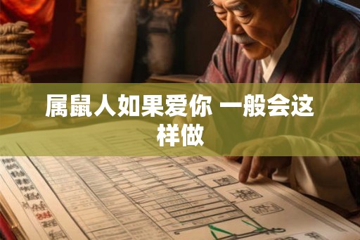 属鼠人如果爱你 一般会这样做 属鼠人如果爱你 一般会这样做