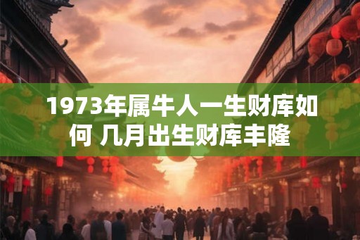 1973年属牛人一生财库如何 几月出生财库丰隆