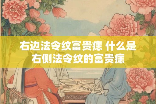 右边法令纹富贵痣 什么是右侧法令纹的富贵痣 右边法令纹富贵痣 什么是右侧法令纹的富贵痣