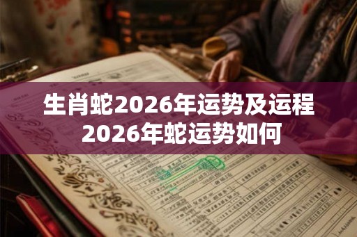 生肖蛇2026年运势及运程 2026年蛇运势如何