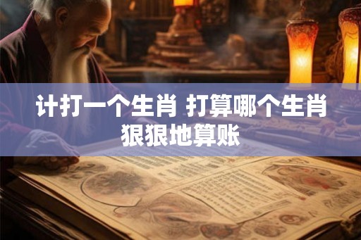 计打一个生肖 打算哪个生肖狠狠地算账