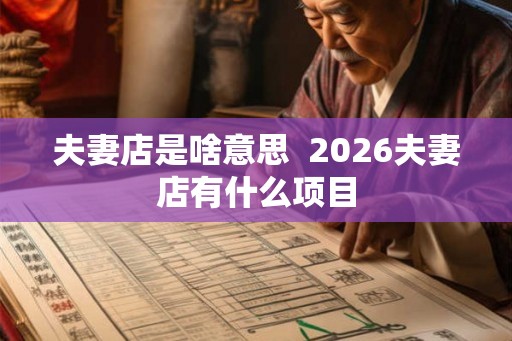 夫妻店是啥意思 2026夫妻店有什么项目 夫妻店是啥意思 2026夫妻店有什么项目