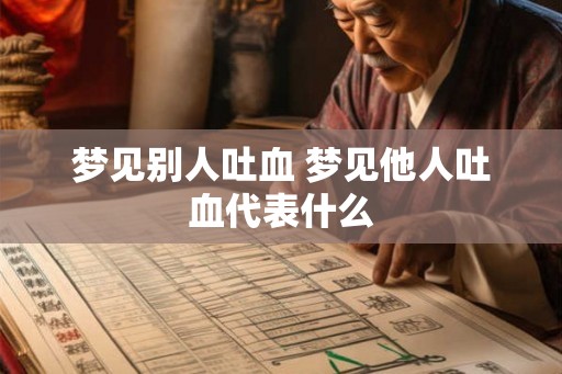 梦见别人吐血 梦见他人吐血代表什么