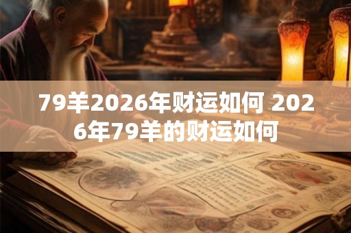 79羊2026年财运如何 2026年79羊的财运如何