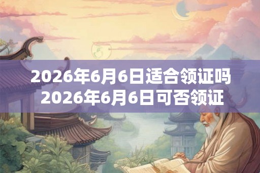 2026年6月6日适合领证吗 2026年6月6日可否领证