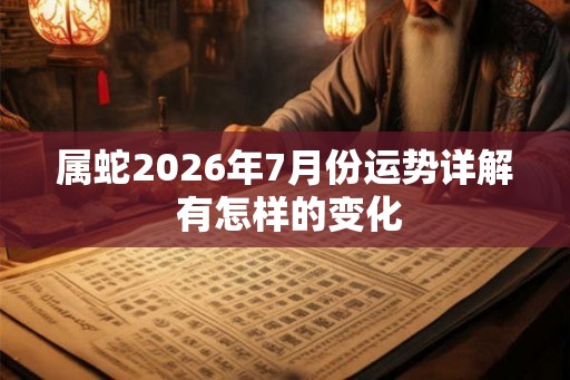 属蛇2026年7月份运势详解 有怎样的变化