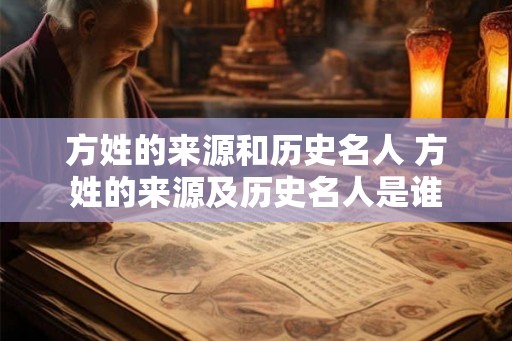 方姓的来源和历史名人 方姓的来源及历史名人是谁