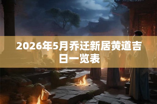 2026年5月乔迁新居黄道吉日一览表