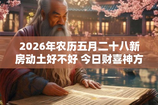 2026年农历五月二十八新房动土好不好 今日财喜神方位
