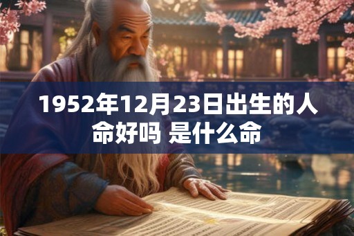 1952年12月23日出生的人命好吗 是什么命 1952年12月23日出生的人命好吗 是什么命