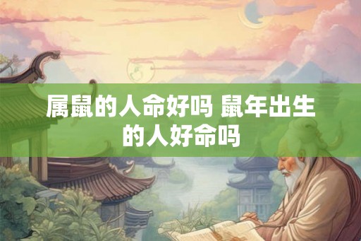 属鼠的人命好吗 鼠年出生的人好命吗