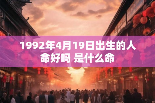 1992年4月19日出生的人命好吗 是什么命