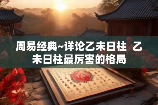 周易经典~详论乙未日柱  乙未日柱最厉害的格局