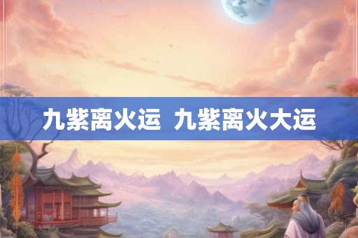 九紫离火运  九紫离火大运