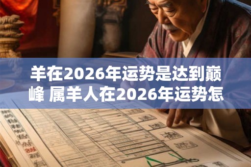 羊在2026年运势是达到巅峰 属羊人在2026年运势怎么样