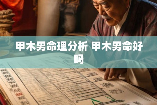 甲木男命理分析 甲木男命好吗