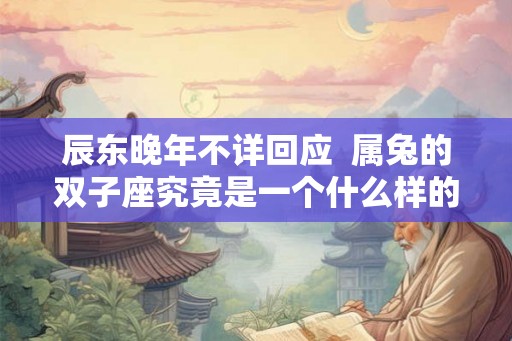 辰东晚年不详回应 属兔的双子座究竟是一个什么样的人 辰东晚年不详回应 属兔的双子座究竟是一个什么样的人