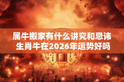 属牛搬家有什么讲究和忌讳 生肖牛在2026年运势好吗