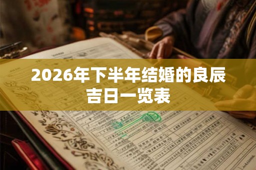 2026年下半年结婚的良辰吉日一览表