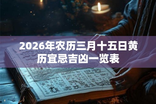 2026年农历三月十五日黄历宜忌吉凶一览表