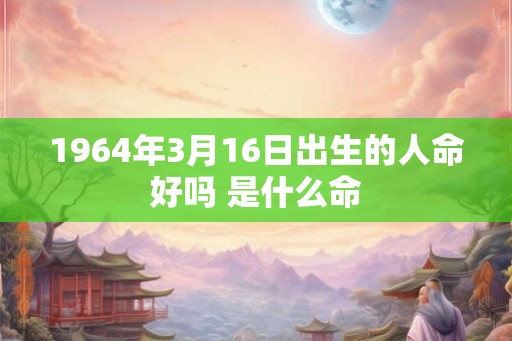 1964年3月16日出生的人命好吗 是什么命
