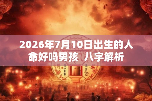 2026年7月10日出生的人命好吗男孩  八字解析