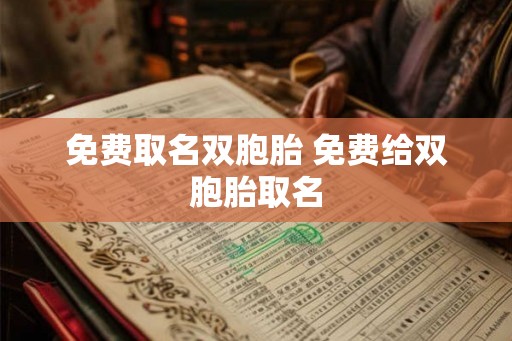免费取名双胞胎 免费给双胞胎取名 免费取名双胞胎 免费给双胞胎取名
