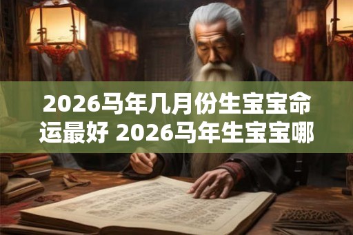 2026马年几月份生宝宝命运最好 2026马年生宝宝哪月最吉利