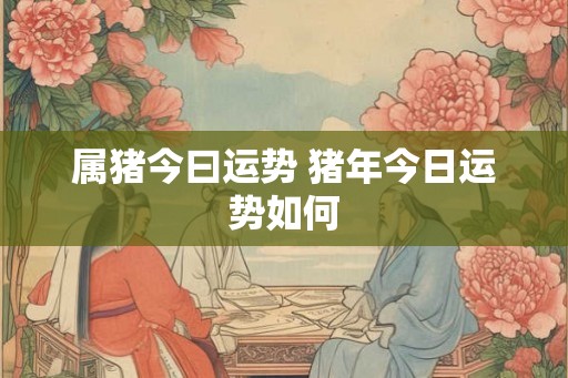 属猪今曰运势 猪年今日运势如何