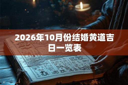 2026年10月份结婚黄道吉日一览表