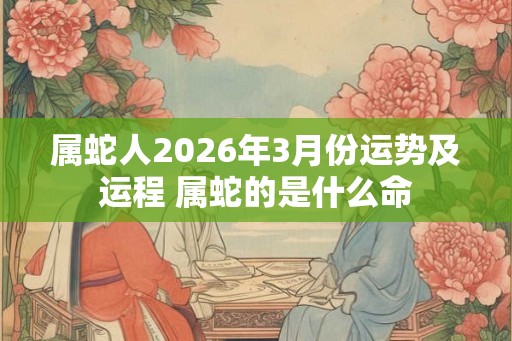 属蛇人2026年3月份运势及运程 属蛇的是什么命