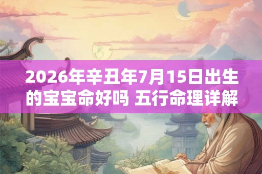 2026年辛丑年7月15日出生的宝宝命好吗 五行命理详解