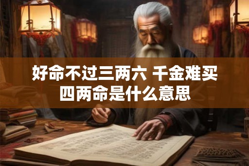 好命不过三两六 千金难买四两命是什么意思