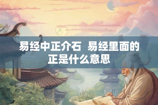 易经中正介石  易经里面的正是什么意思