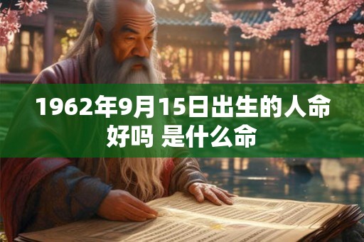 1962年9月15日出生的人命好吗 是什么命