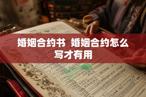 婚姻合约书  婚姻合约怎么写才有用